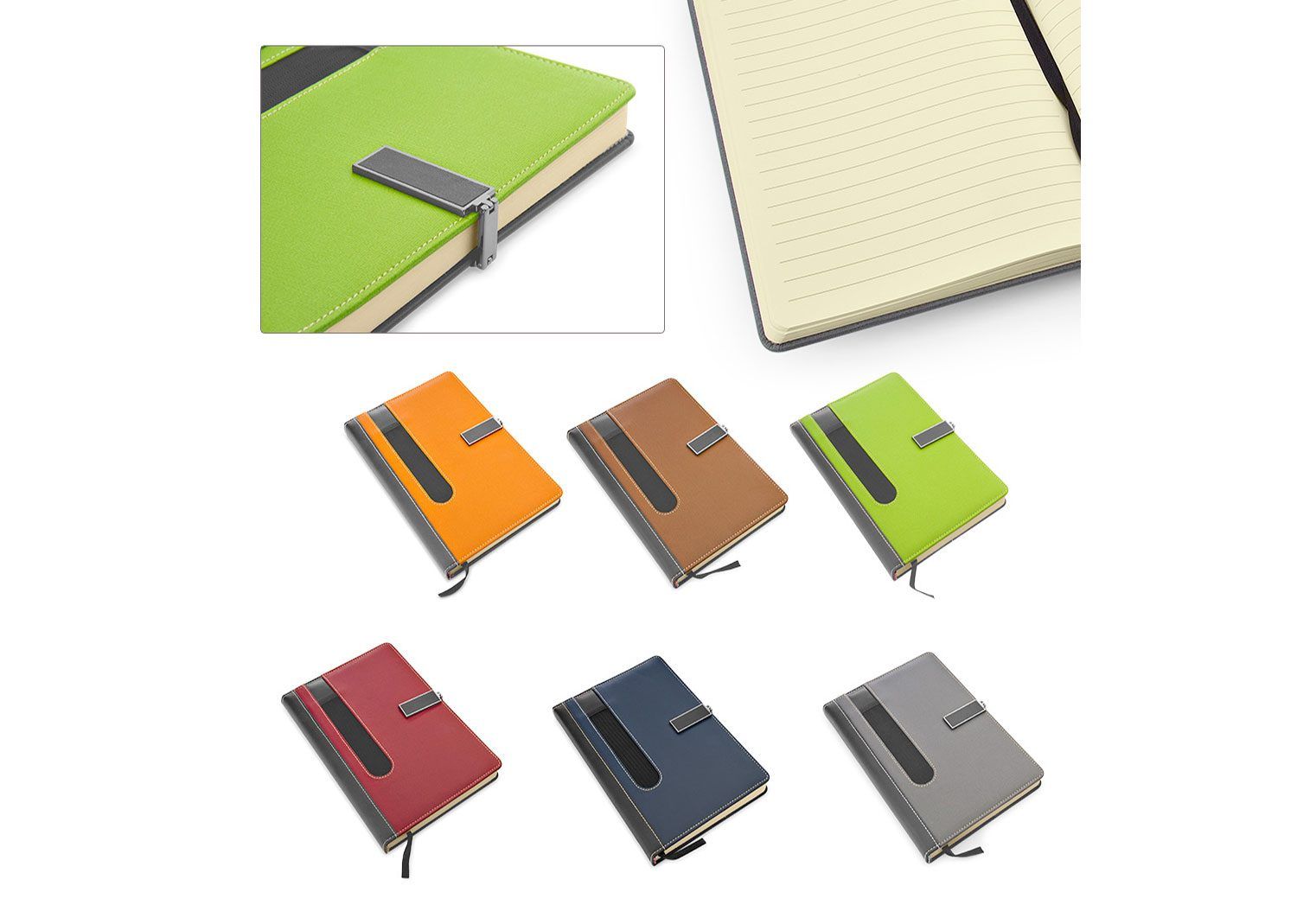 Libreta con cubierta sintética alcolchada marcada